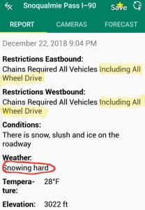 snoqualmie pass chains required