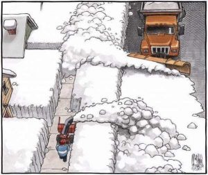snow blower vs snow plow cartoon