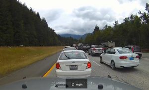 I-90 Snoqualmie pass bumper to bumper traffic