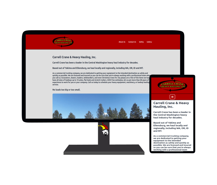 Carrell Crane & Heavy Hauling Ellensburg web design portfolio image