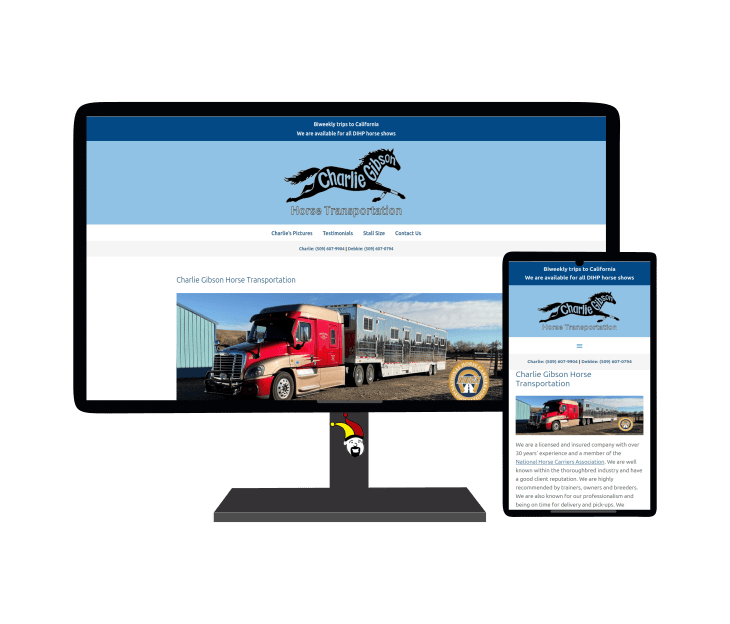 Charlie Gibson Horse Transportation Thorp web design portfolio image