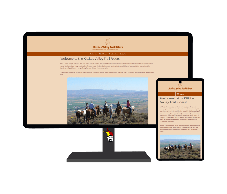 Kittitas Valley Trail Riders Ellensburg web design portfolio image