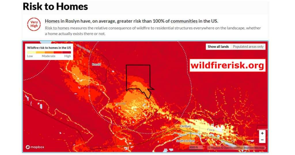 roslyn wa fire risk wildfirerisk 05282026